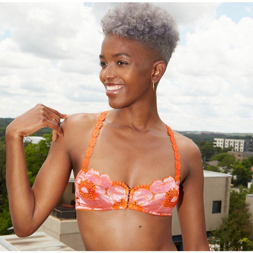 Savage X Fenty Perfect Poppy Lace Bralette Seashell Purple Women's Size‎ Large